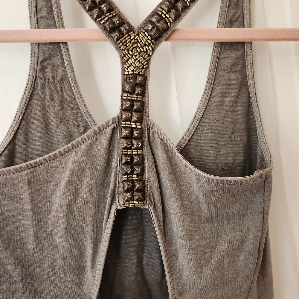 Urban Outfitters Metal Stud and Bead Detailing Keyhole Back Halter Dress - Picture 6 of 10
